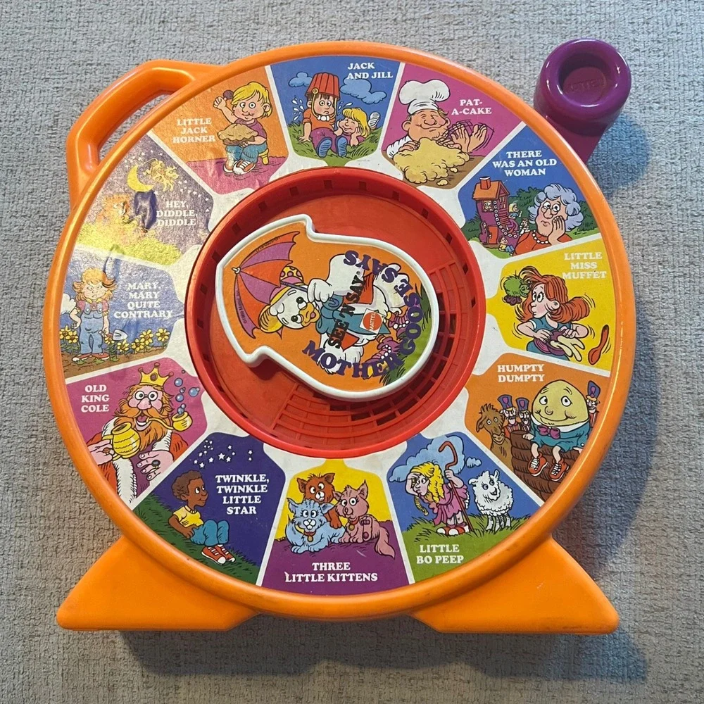 Vintage 1989 Mattel See N Say Mother Goose Nursery Rhymes Orange Toy 5057
